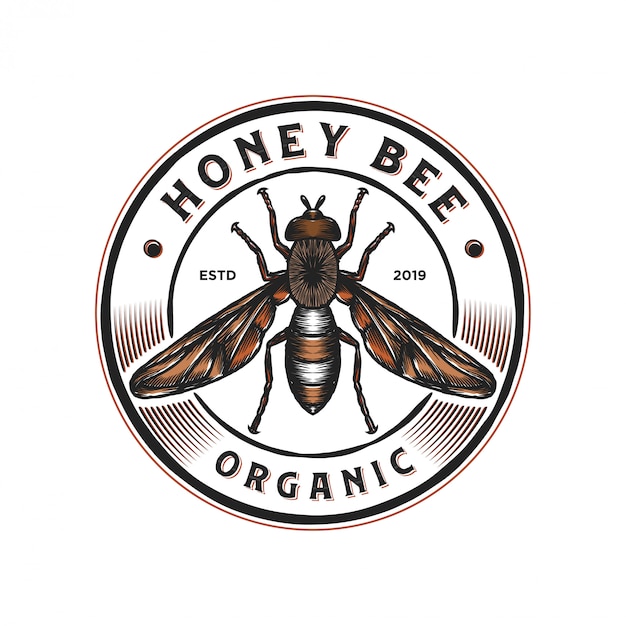 Premium Vector | Logo design for honey products or honey bee farms