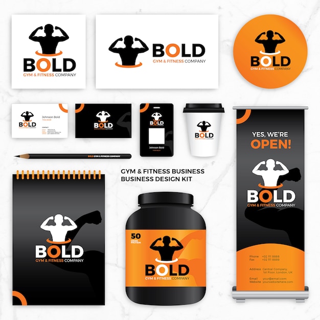 Download Free Logo Design Identity Templates For Gym Fitness Brand Premium Vector Use our free logo maker to create a logo and build your brand. Put your logo on business cards, promotional products, or your website for brand visibility.