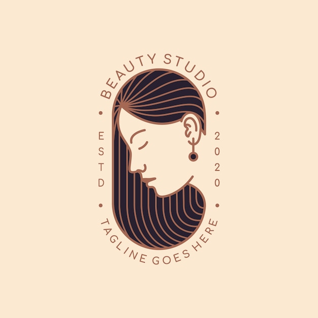 Download Logo design template for beauty salon, hair salon, cosmetic, makeup artist | Premium Vector