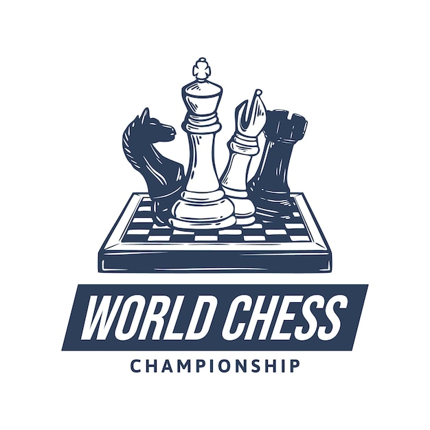 Premium Vector Logo design world chess championship with chess