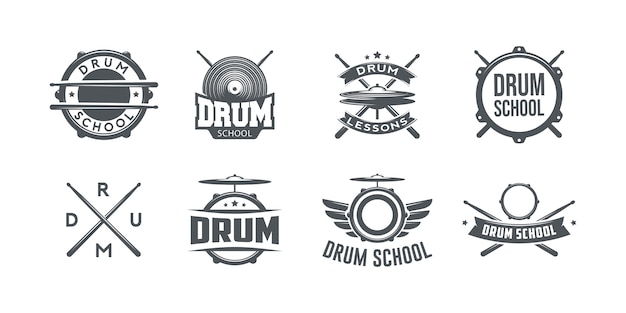 Logo of drum school. | Premium Vector