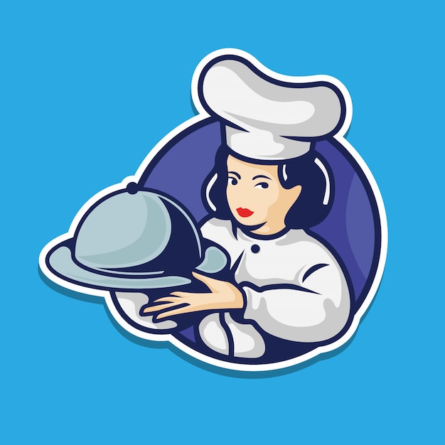 Download Premium Vector | Logo a female woman chef character ...