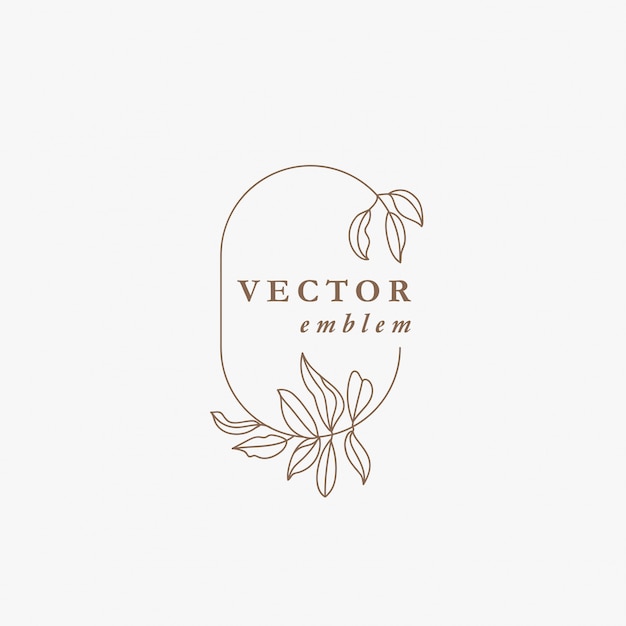Download Free Logo Floral Template In Trendy Linear Style Plant And Monogram Use our free logo maker to create a logo and build your brand. Put your logo on business cards, promotional products, or your website for brand visibility.