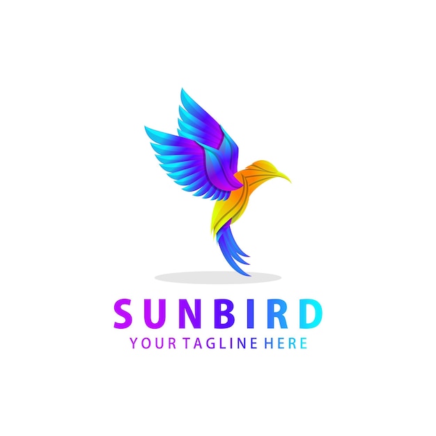 Premium Vector | Logo gradation animal modern sunbird