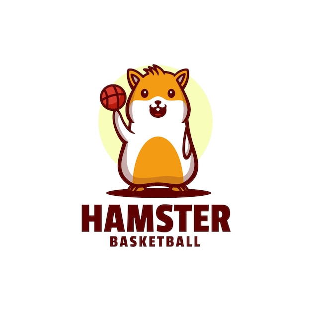 Premium Vector | Logo hamster basketball mascot cartoon style