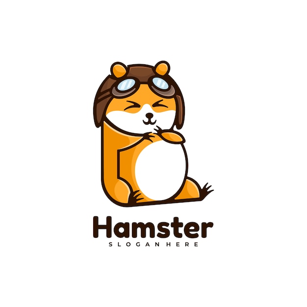 Premium Vector | Logo hamster simple mascot style.