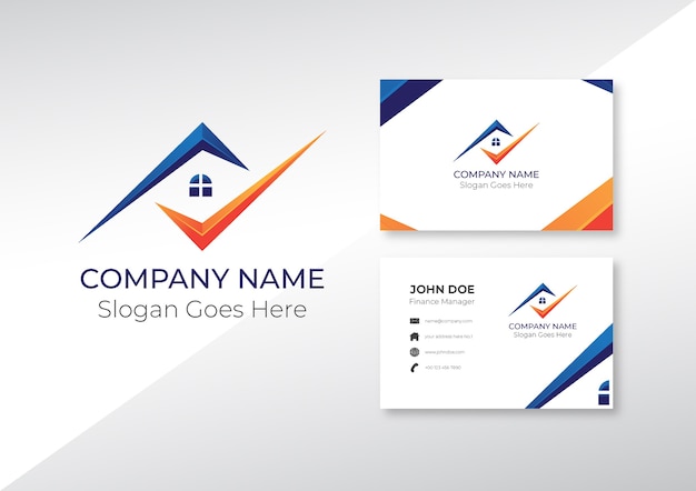  Logo home and real estate with business card  design