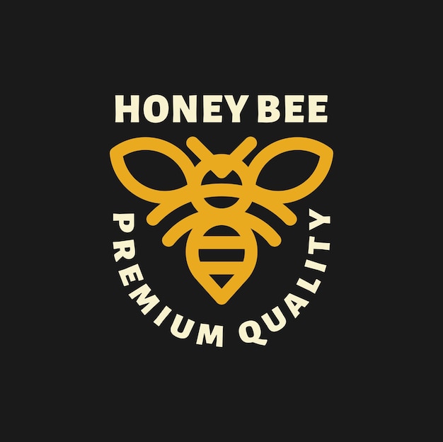 Premium Vector | Logo illustration of bee in outline design