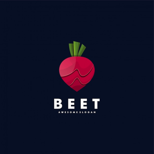 Logo illustration beet color style. | Premium Vector