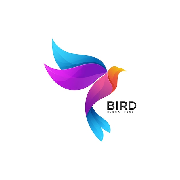 Premium Vector | Logo illustration bird gradient colorful style