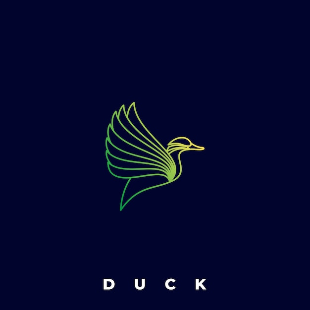 Premium Vector | Logo illustration duck flying gradient colorful