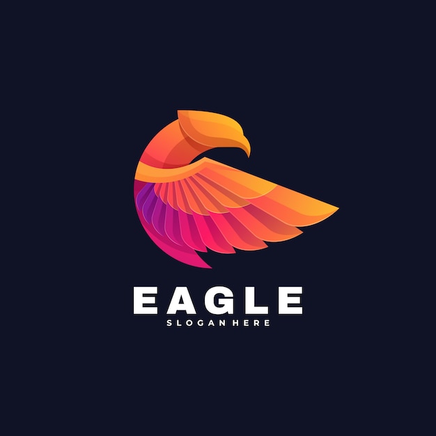 Premium Vector | Logo illustration eagle gradient colorful style.