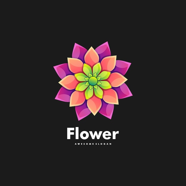 Premium Vector | Logo illustration flower