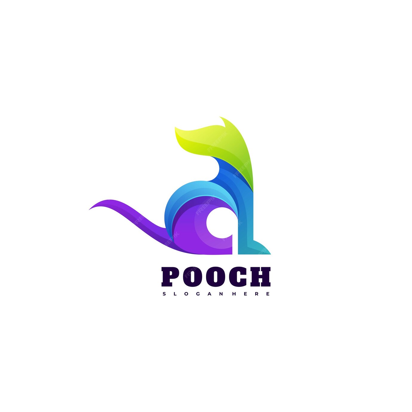 Premium Vector | Logo illustration pooch gradient colorful style.