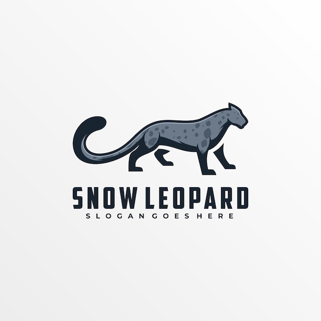 Premium Vector | Logo illustration snow leopard