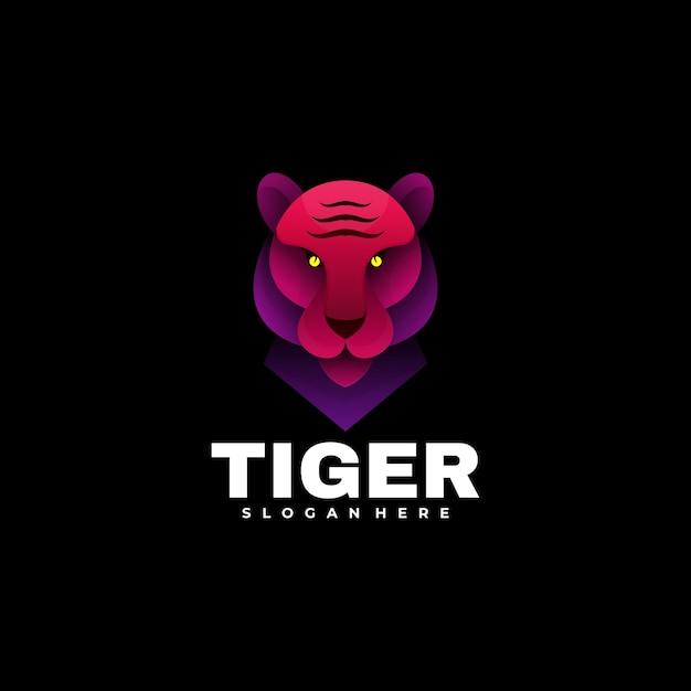 Premium Vector | Logo illustration tiger gradient colorful style.