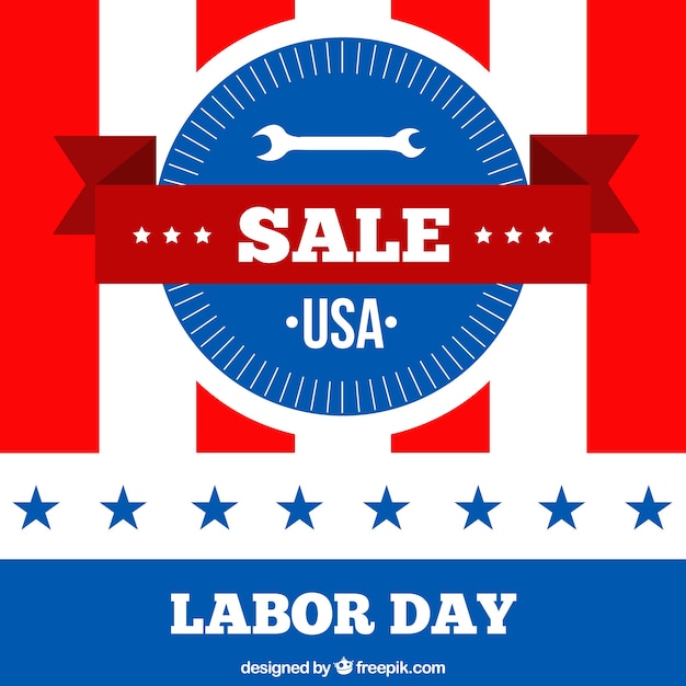 Logo labor day badge background in usa of\
sales