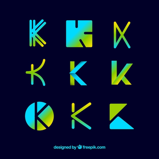 Download Free Vector | Logo letter k template collection