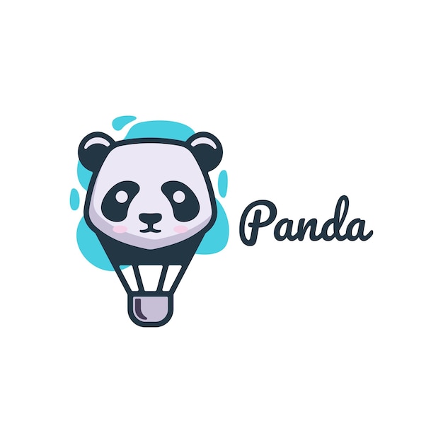 Premium Vector Logo Panda Air Simple Mascot Style