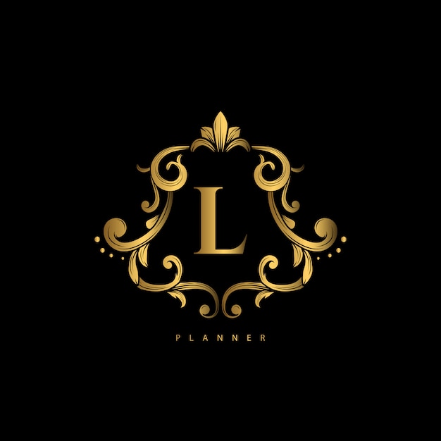 Logo premium luxury with golden | Premium Vector