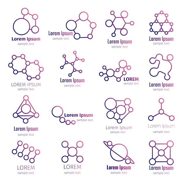 Free Vector Logo Scientific Research Science Logo Icon Set Science