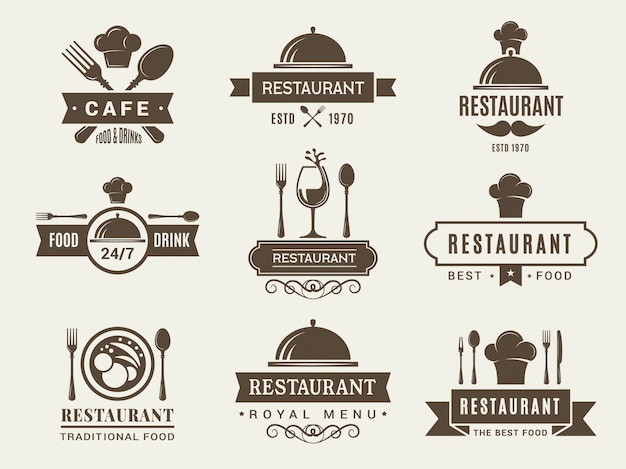 Download Free Logo Set And Badges For Restaurant Premium Vector Use our free logo maker to create a logo and build your brand. Put your logo on business cards, promotional products, or your website for brand visibility.