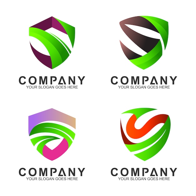 Premium Vector | Logo Set Of Shield + Letter S