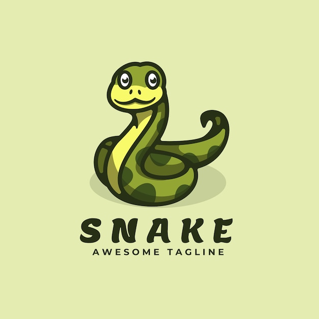 Premium Vector | Logo snake simple mascot style.