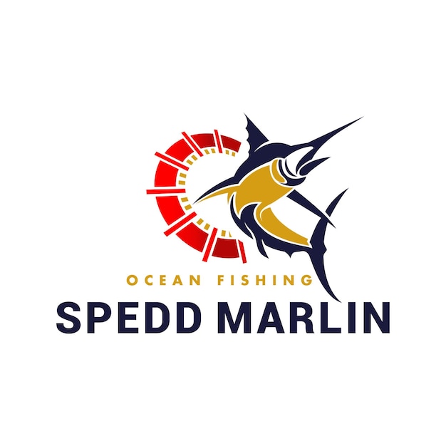 Premium Vector | Logo spedd marlin ocean fishing design for ...