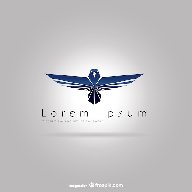 Logo Template With Blue Eagle Free Vector