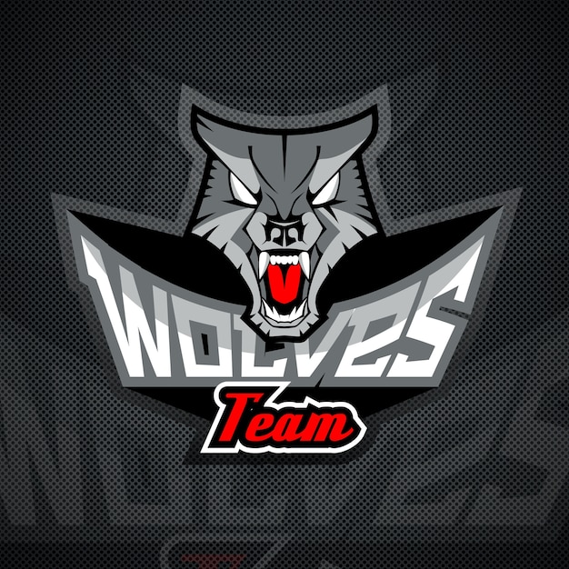 Premium Vector | Logo template with wolf head.