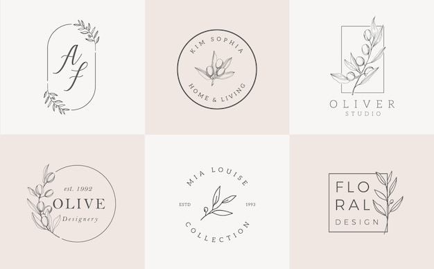 Download Free Logo Templates Set Elegant Logo Design With Leaves Branch And Wreath Premium Vector Use our free logo maker to create a logo and build your brand. Put your logo on business cards, promotional products, or your website for brand visibility.