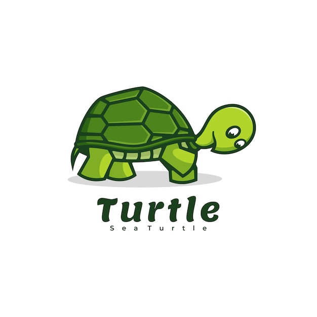 Premium Vector | Logo turtle simple mascot style.