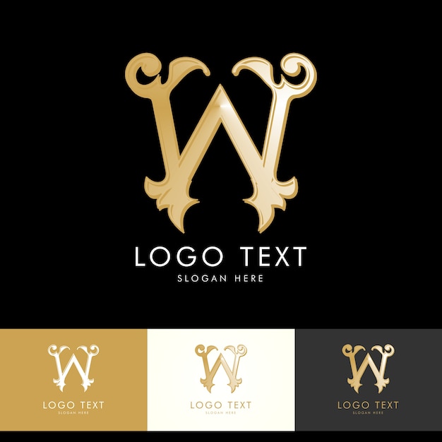 Download Logo w, monogram w, gold, vector w, logo design | Premium Vector