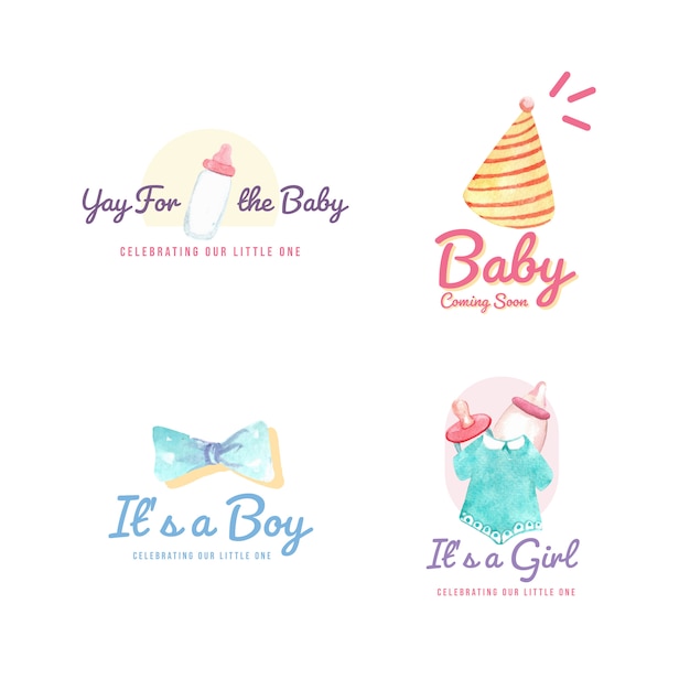 Free Vector | Logo with baby shower design concept for ...