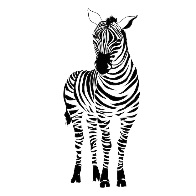 Premium Vector | Logo with the head of a zebra flat zebra portrait for card