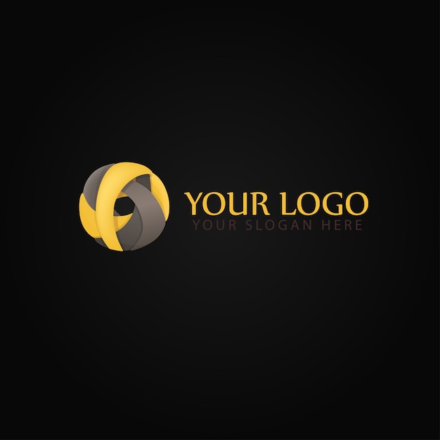 Premium Vector | Logo yellow brown tangle sphere