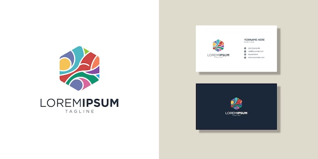 Logos and business cards, colorful abstract symbol Premium Vector