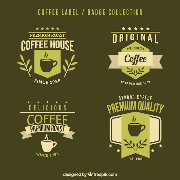 Download Free Logos For Coffee On A Green Background Free Vector Use our free logo maker to create a logo and build your brand. Put your logo on business cards, promotional products, or your website for brand visibility.