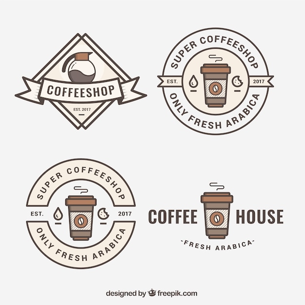 Download Free Logos Flat For Coffee Free Vector Use our free logo maker to create a logo and build your brand. Put your logo on business cards, promotional products, or your website for brand visibility.