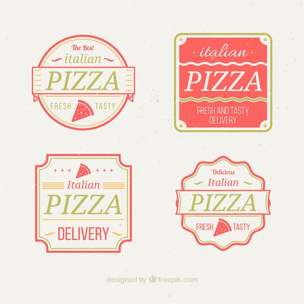 ピザ用の枠ロゴ 無料のベクター