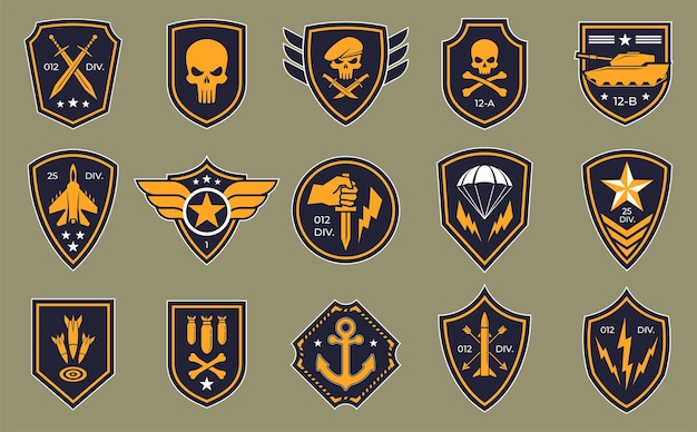 Premium Vector | Logos of military groups