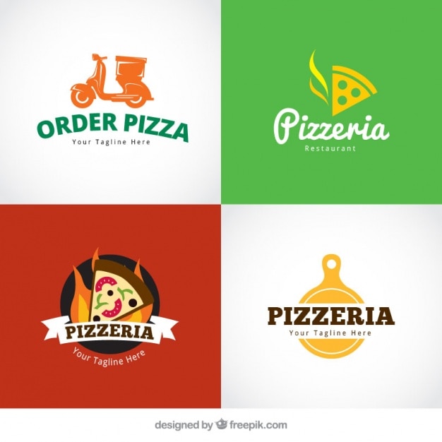 Premium Vector | Logos set of pizzeria