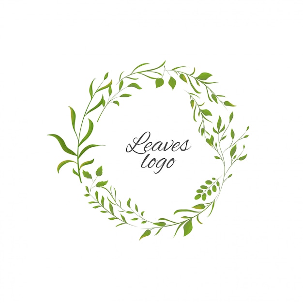 Premium Vector | Logotype with leaves