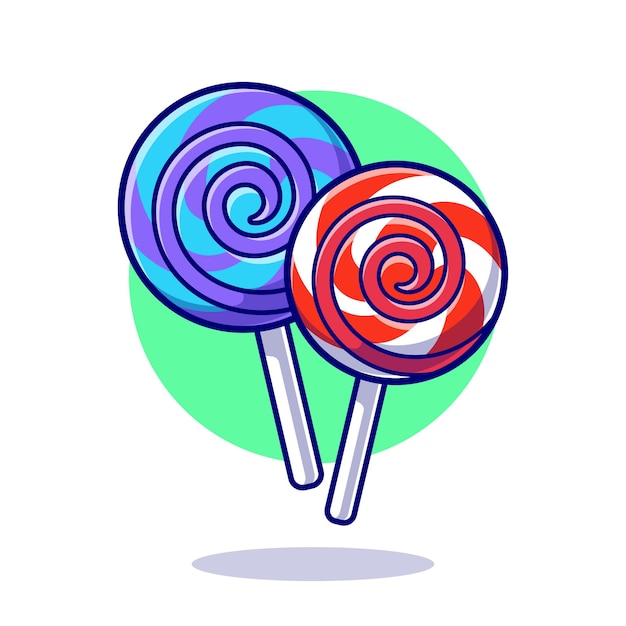 Free Vector | Lollipop candy cartoon icon illustration.