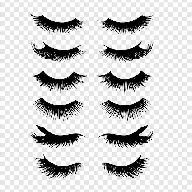  Long black lashes  set. different types beautiful eyelashes