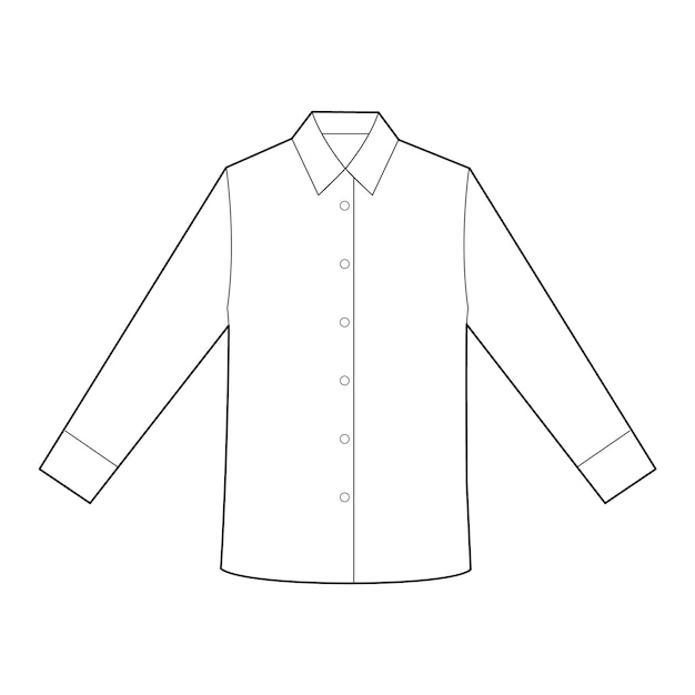 Premium Vector | Long sleeve shirts fashion flat technical drawing template