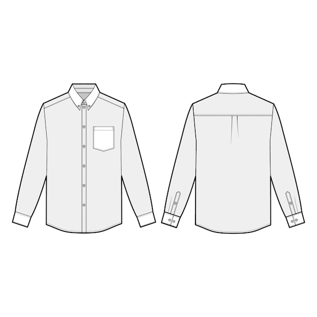 Long sleeve shirts fashion flats | Premium Vector