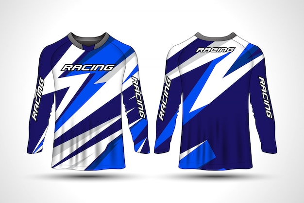 Download Long sleeve t-shirt sport motorcycle jersey | Premium Vector