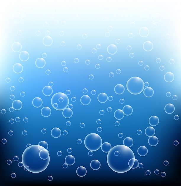 Lots of bubbles on bright blue color Vector | Premium Download